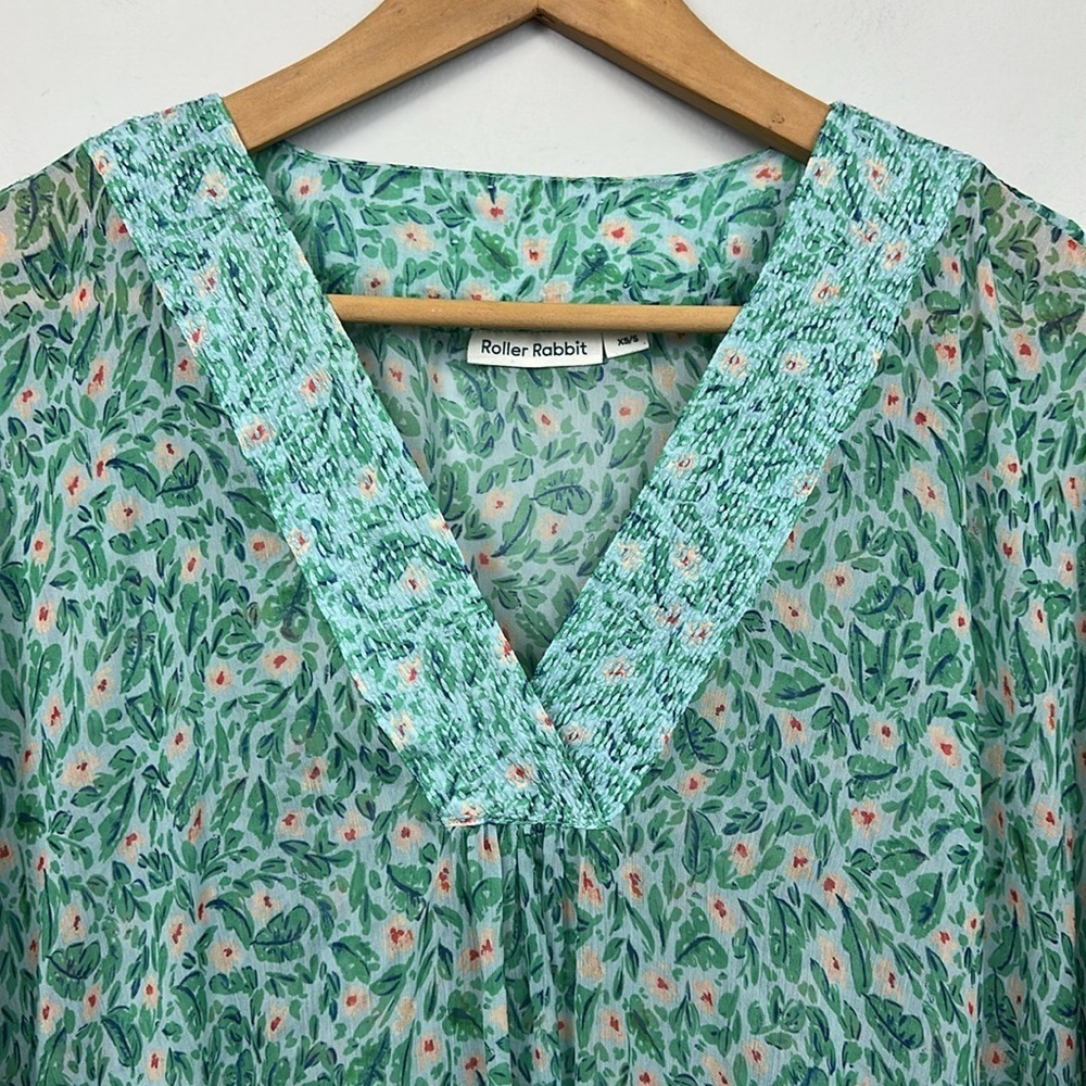 Anthropologie Roller Rabbit Floral Caftan Sz S/XS - Picture 6 of 12